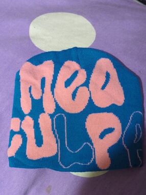Blue & Pink Graphic Beanie